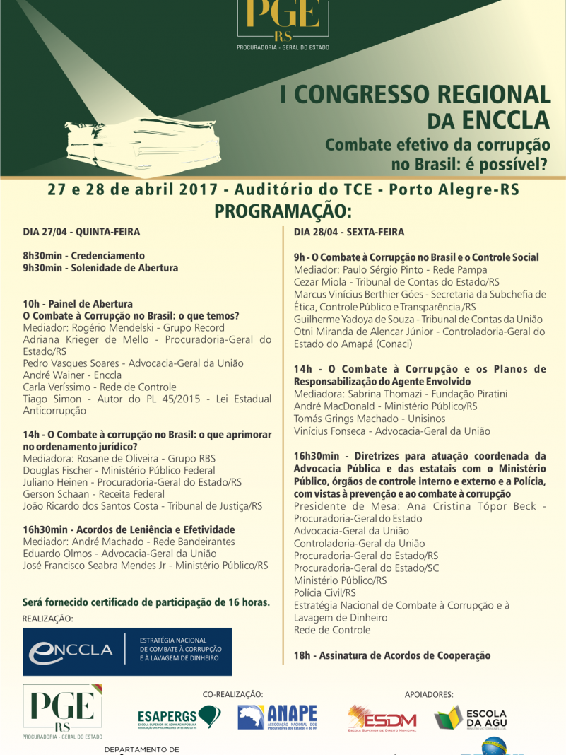 Programação I Congresso Regional da Enccla