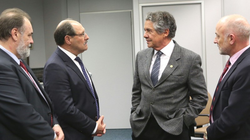 Ministro Marco Aurélio recebe Governador Sartori, Dr. Euzébio Ruschel e Secretário Búrigo