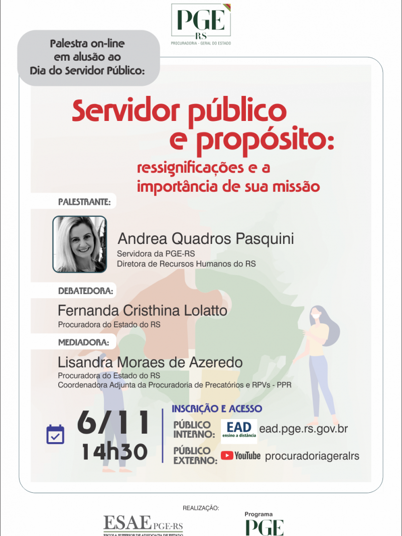 cartaz Palestra Servidor Público e propósito ressignificações
