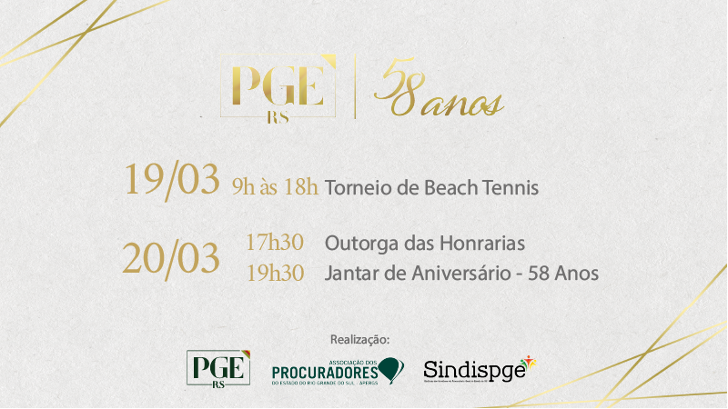 PGE RS  58 Anos