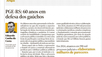 Foto do artigo do Dr Eduardo Cunha da Costa na Zero Hora.